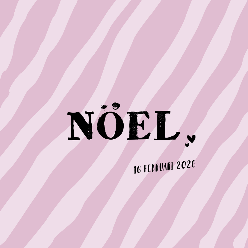 Geboortekaart stoere roze print - Geboortekaartjes Geboortekaartjes - Geboortekaart stoere roze print