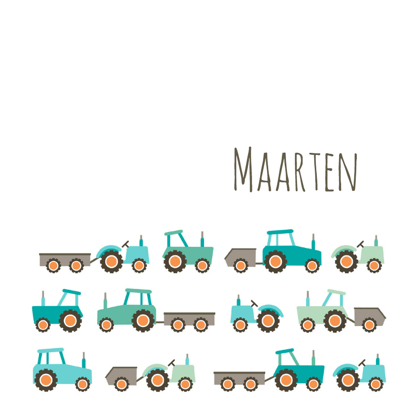 Geboortekaart tractors - Geboortekaartjes Geboortekaartjes - Geboortekaart tractors
