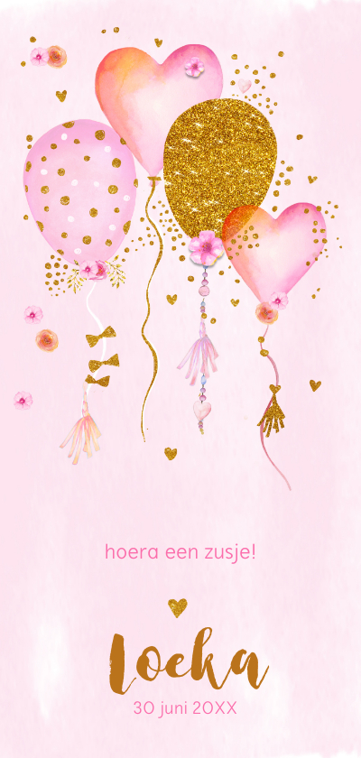 Geboortekaartje aquarel Sophia - Geboortekaartjes Geboortekaartjes - Geboortekaartje aquarel Sophia