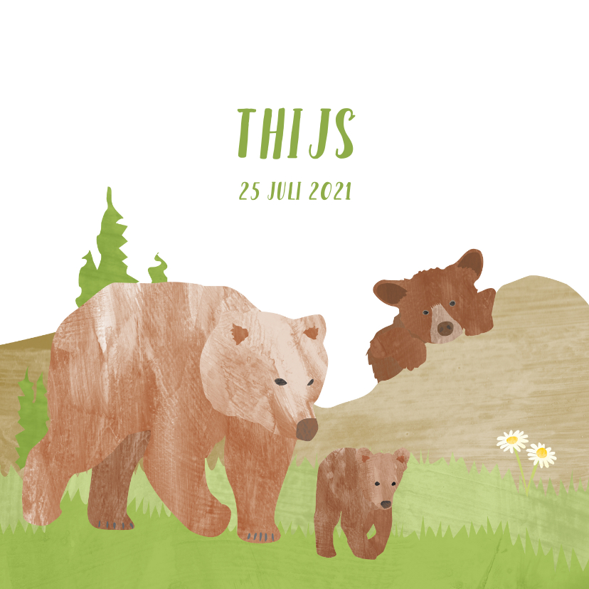Geboortekaartjes - Geboortekaartje beren in de bergen
