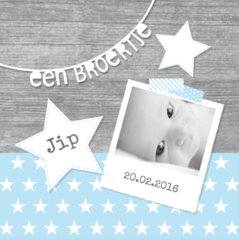 Geboortekaartje Broertje Sterren - Geboortekaartjes Geboortekaartjes - Geboortekaartje Broertje Sterren