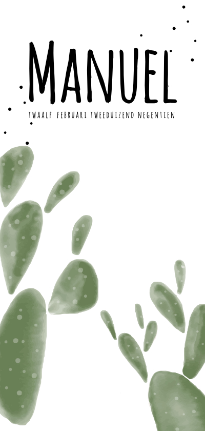 Geboortekaartje Cactus - Geboortekaartjes Geboortekaartjes - Geboortekaartje Cactus