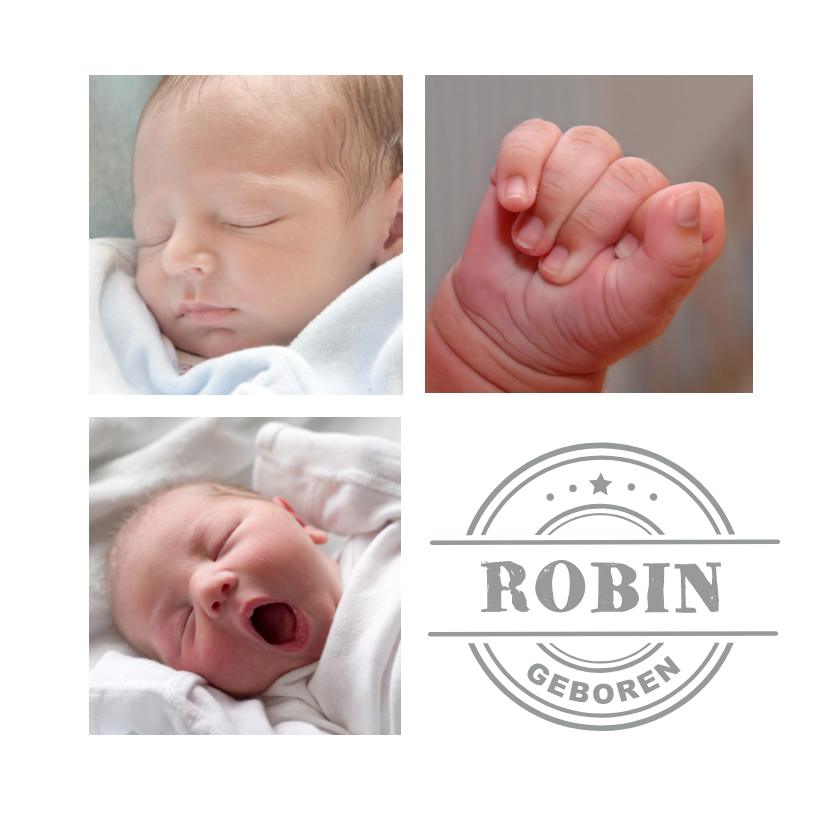 Geboortekaartjes - Geboortekaartje collage 3 foto's