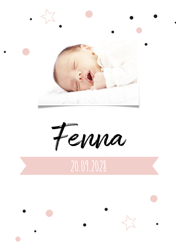 Geboortekaartje confetti Fenna - Geboortekaartjes Geboortekaartjes - Geboortekaartje confetti Fenna