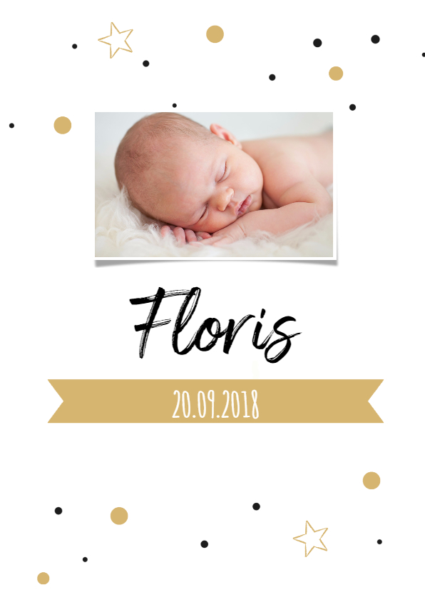 Geboortekaartje confetti FLoris - Geboortekaartjes Geboortekaartjes - Geboortekaartje confetti FLoris