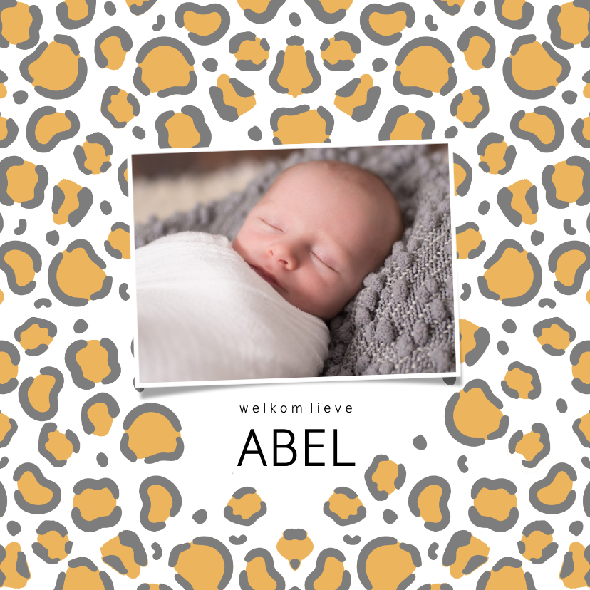 Geboortekaartje dierenprint tijger panter foto - Geboortekaartjes Geboortekaartjes - Geboortekaartje dierenprint tijger panter foto
