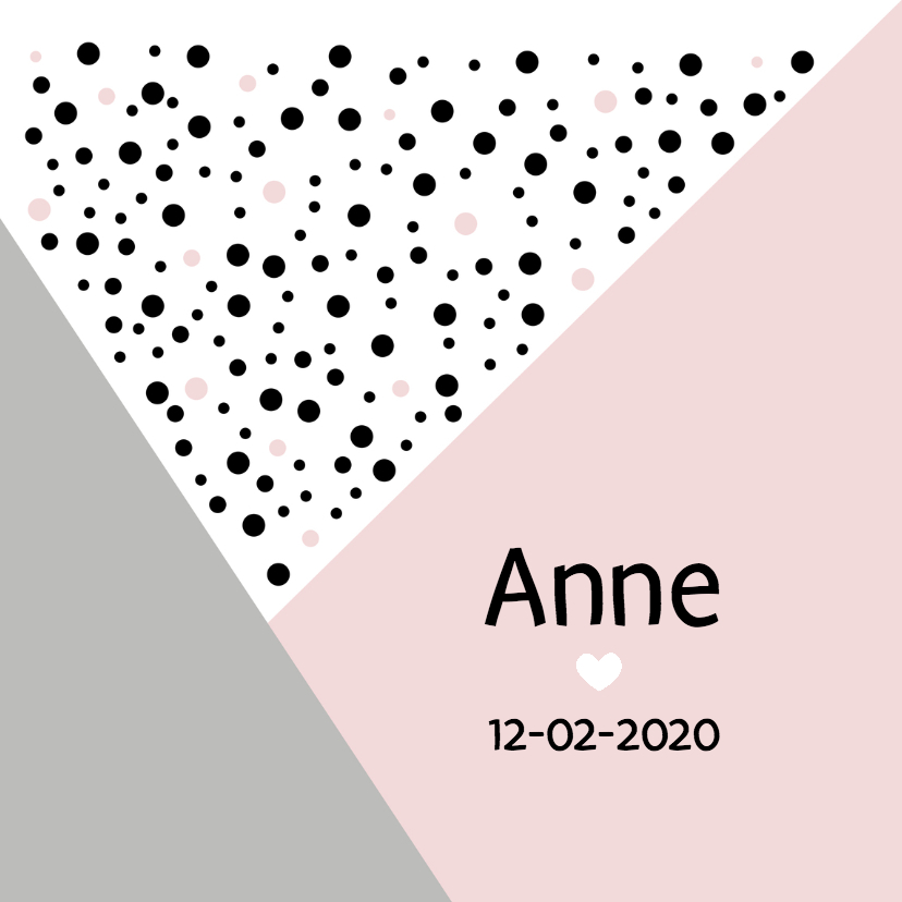 Geboortekaartje geometrisch hartje - Geboortekaartjes Geboortekaartjes - Geboortekaartje geometrisch hartje
