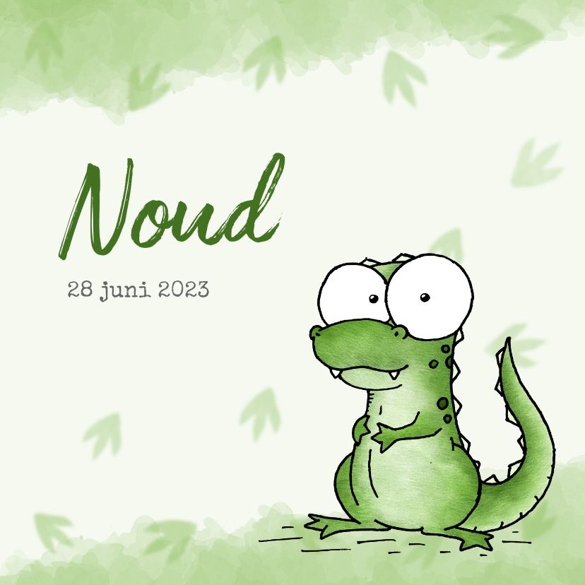 Geboortekaartje groen - Lieve kleine dinosaurus - Geboortekaartjes Geboortekaartjes - Geboortekaartje groen - Lieve kleine dinosaurus