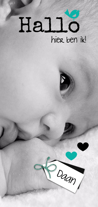 Geboortekaartje hallo, lieve baby - Geboortekaartjes Geboortekaartjes - Geboortekaartje hallo, lieve baby