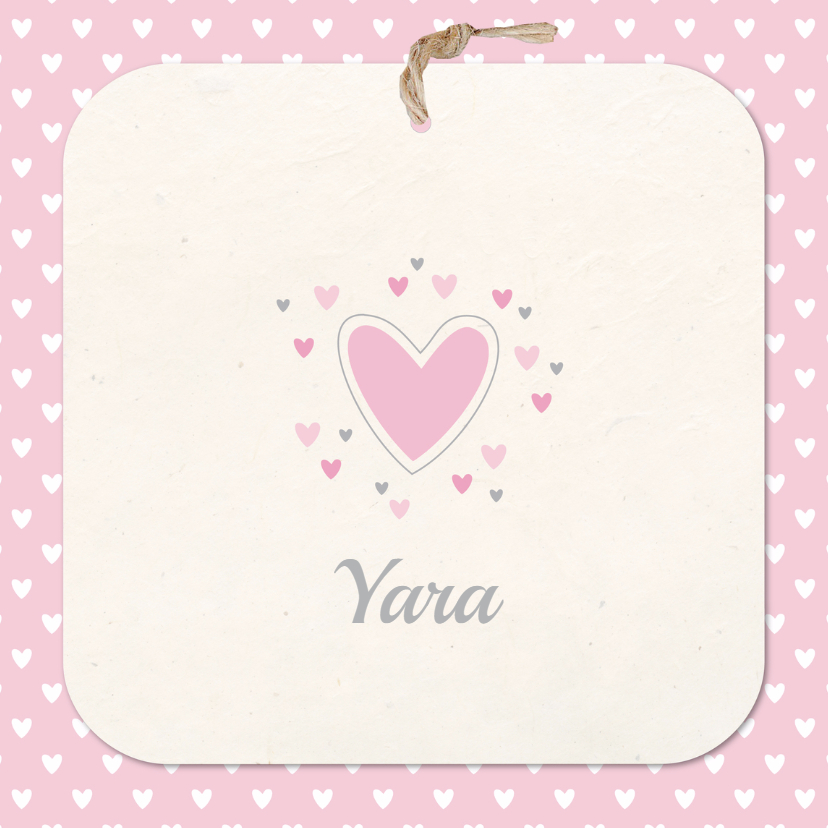 Geboortekaartje hartjes Yara - Geboortekaartjes Geboortekaartjes - Geboortekaartje hartjes Yara