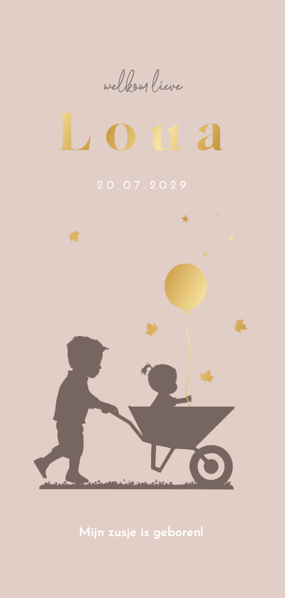 Geboortekaartjes - Geboortekaartje herfst zusje av