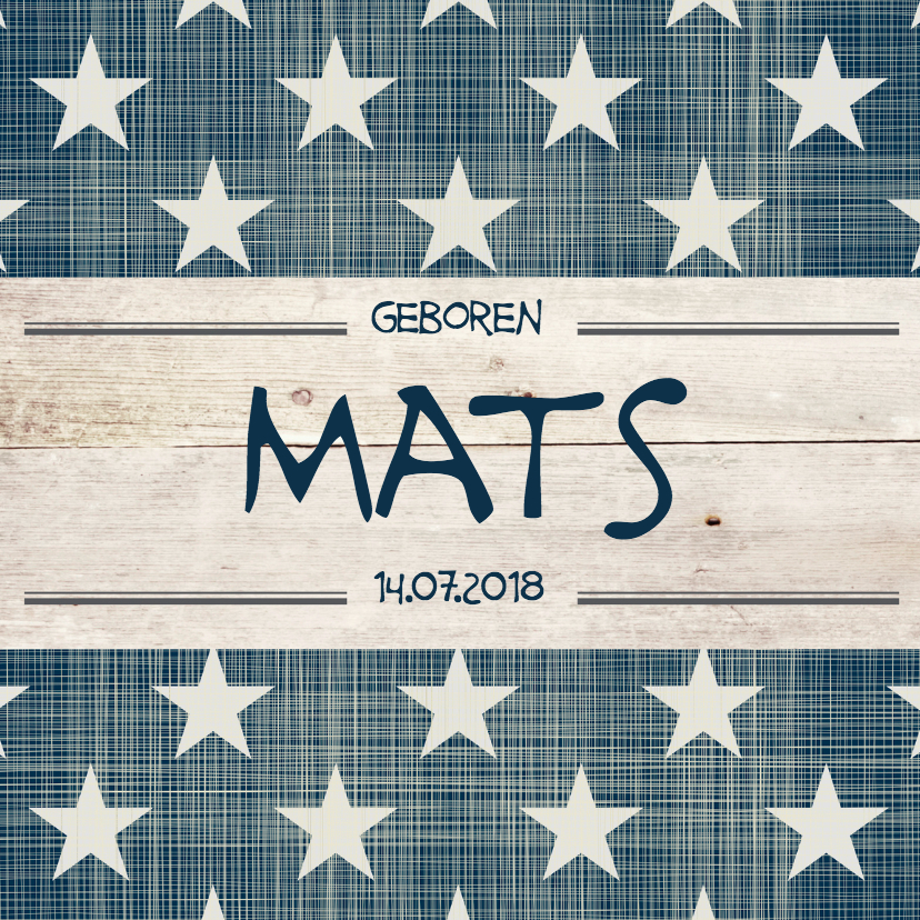 Geboortekaartje jongen Mats - Geboortekaartjes Geboortekaartjes - Geboortekaartje jongen Mats