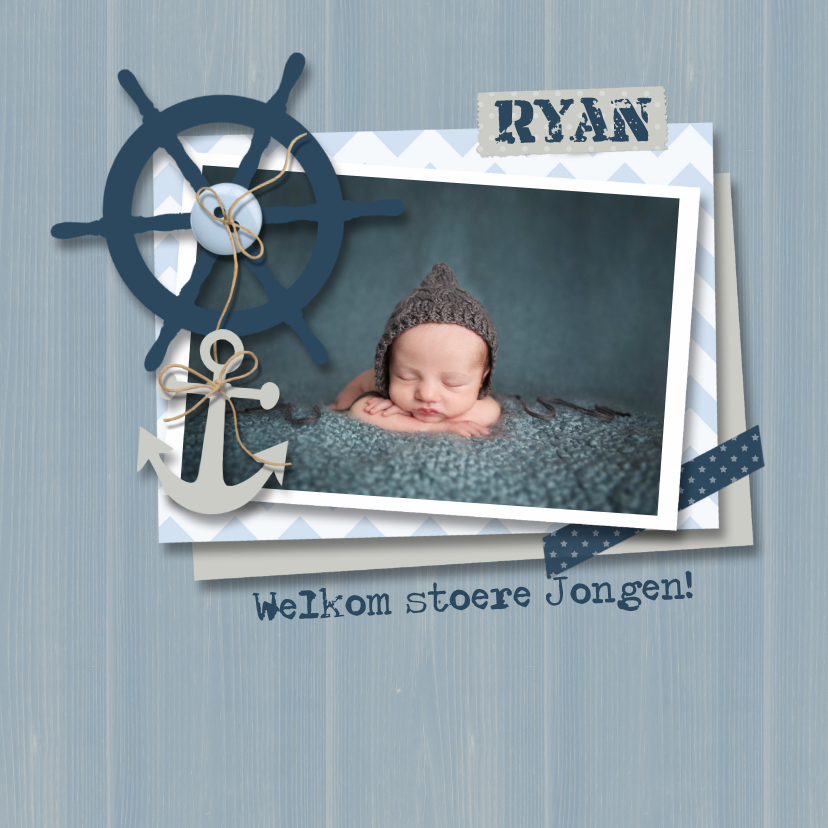 Geboortekaartje jongen nautical - Geboortekaartjes Geboortekaartjes - Geboortekaartje jongen nautical
