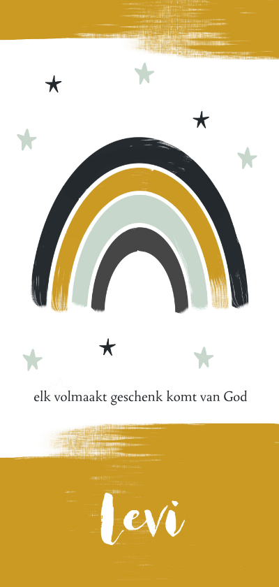 Geboortekaartje jongen Regenboog - Geboortekaartjes Geboortekaartjes - Geboortekaartje jongen Regenboog