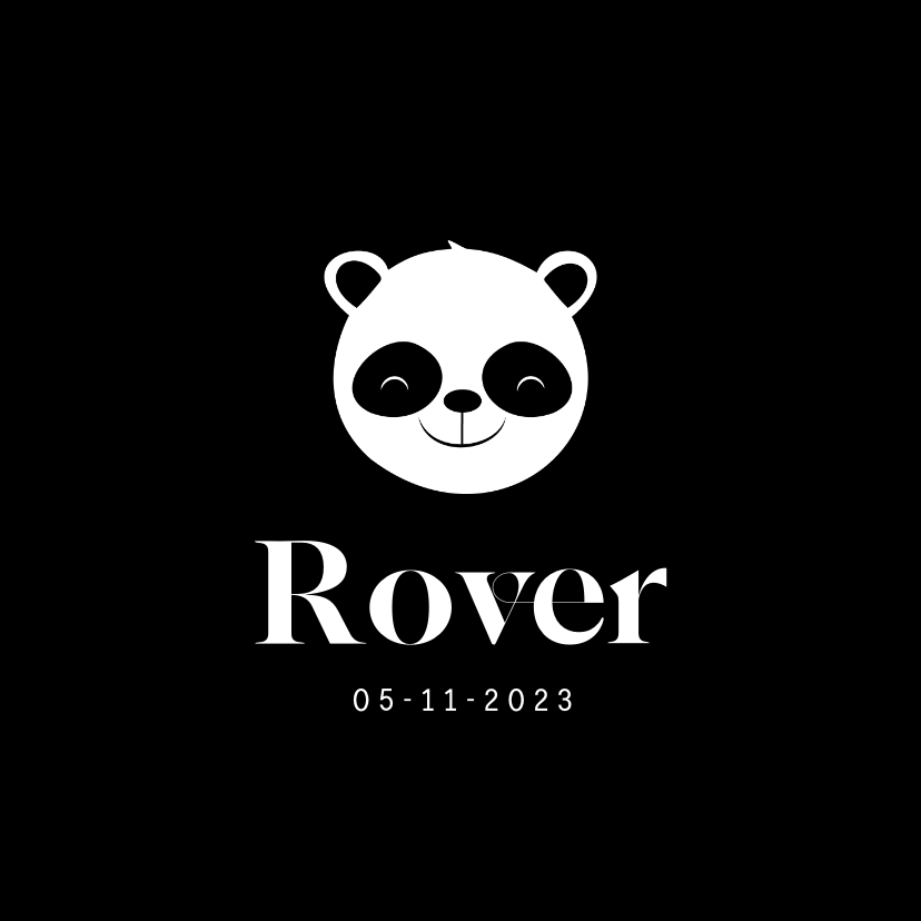 Geboortekaartjes - Geboortekaartje jongen stoer lief pandabeertje illustratie
