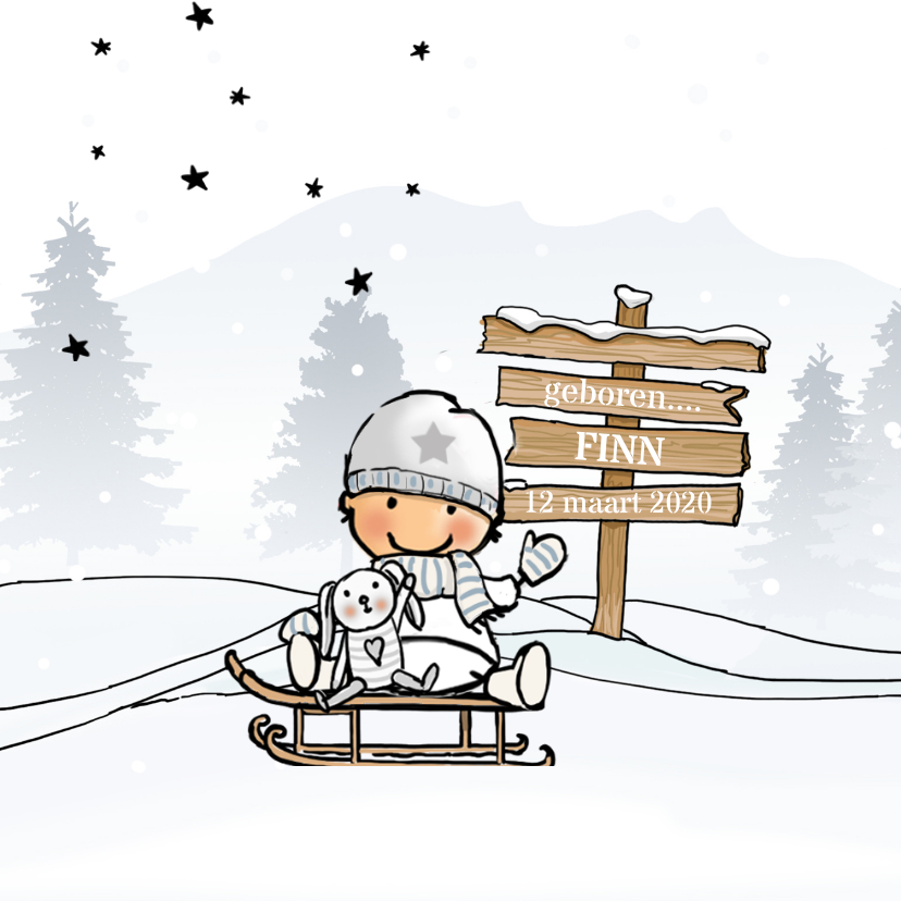 Geboortekaartjes - Geboortekaartje jongen winter av