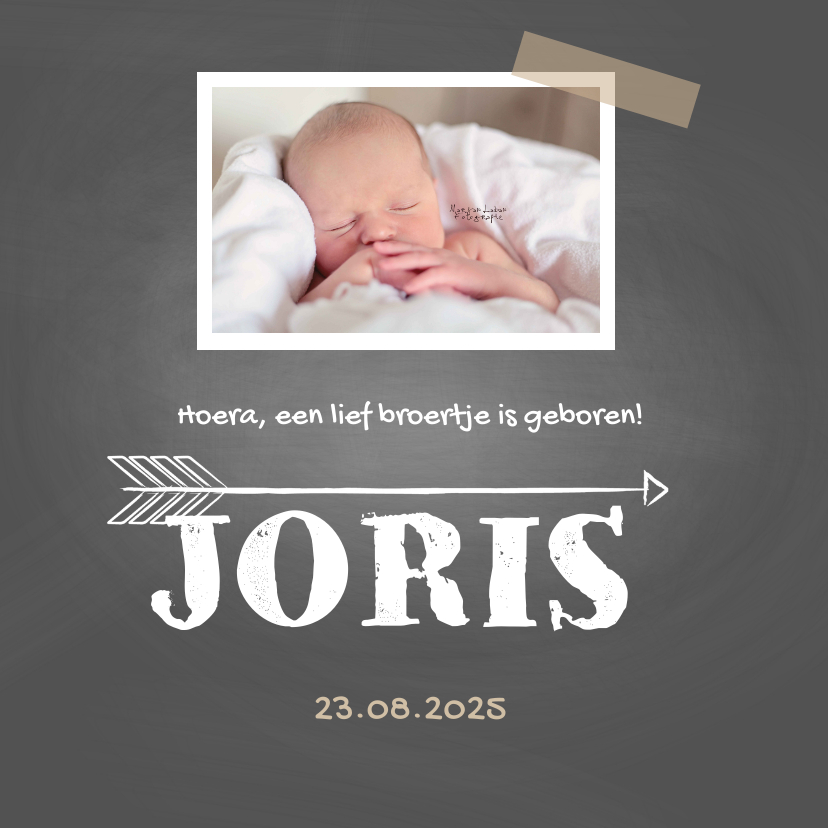 Geboortekaartje Joris krijt - Geboortekaartjes Geboortekaartjes - Geboortekaartje Joris krijt