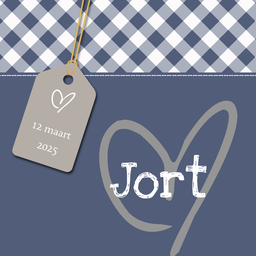 Geboortekaartje Jort hart - Geboortekaartjes Geboortekaartjes - Geboortekaartje Jort hart