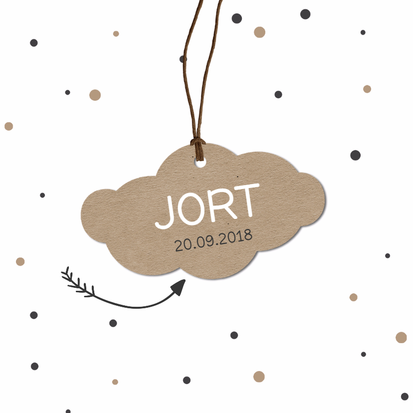 Geboortekaartje Jort wolklabel - Geboortekaartjes Geboortekaartjes - Geboortekaartje Jort wolklabel