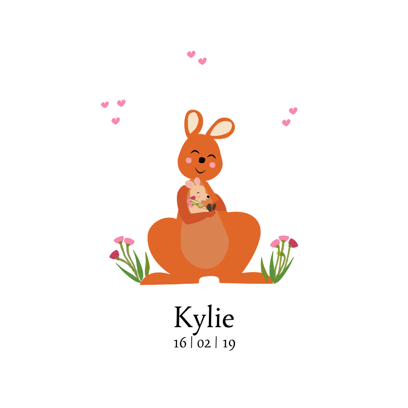 Geboortekaartje Kangaroo - Geboortekaartjes Geboortekaartjes - Geboortekaartje Kangaroo