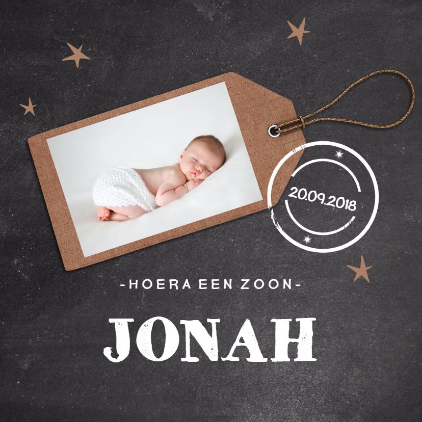 Geboortekaartje krijtbord label - Geboortekaartjes Geboortekaartjes - Geboortekaartje krijtbord label