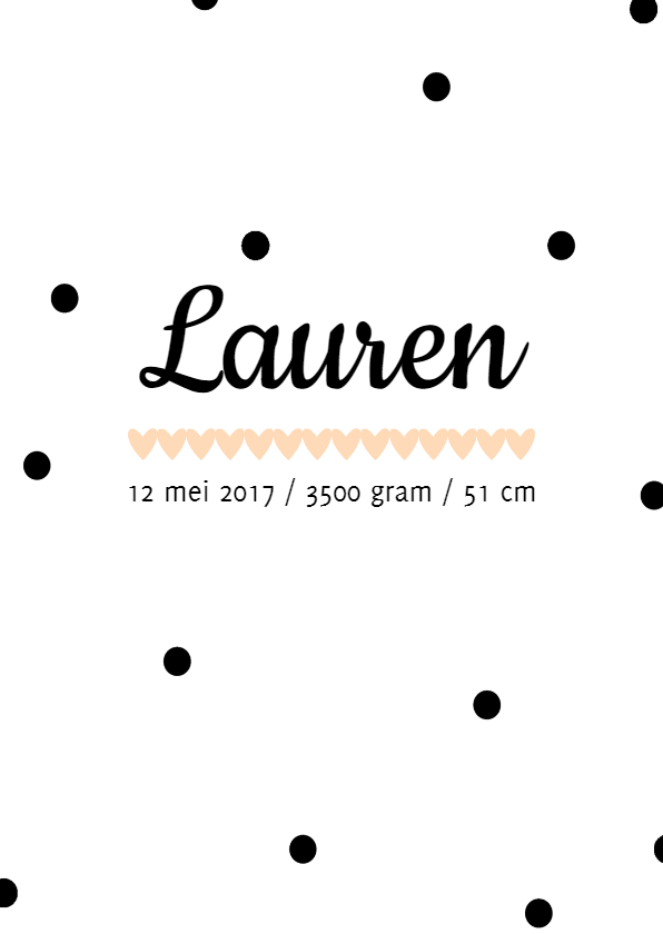 Geboortekaartje Lauren - Geboortekaartjes Geboortekaartjes - Geboortekaartje Lauren