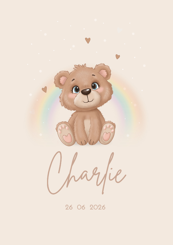 Geboortekaartje lief klein beertje - Geboortekaartjes Geboortekaartjes - Geboortekaartje lief klein beertje