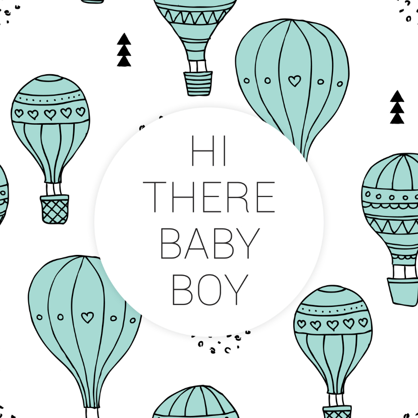 Geboortekaartje luchtballon boy - Geboortekaartjes Geboortekaartjes - Geboortekaartje luchtballon boy
