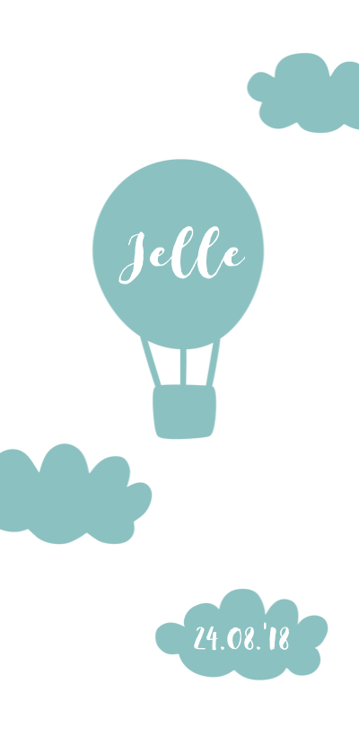 Geboortekaartje luchtballon wolken illustratie - Geboortekaartjes Geboortekaartjes - Geboortekaartje luchtballon wolken illustratie