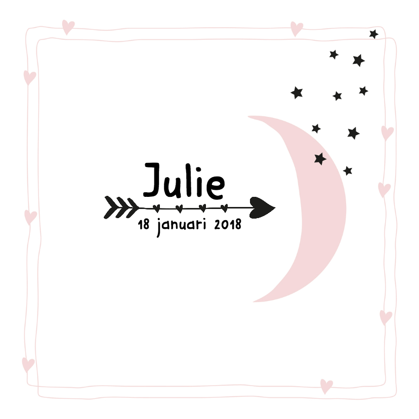 Geboortekaartje Maan Julie - Geboortekaartjes Geboortekaartjes - Geboortekaartje Maan Julie