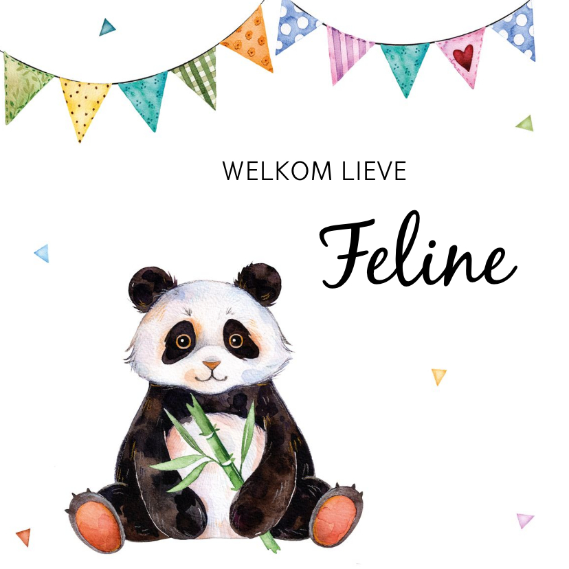 Geboortekaartje met lieve panda - Geboortekaartjes Geboortekaartjes - Geboortekaartje met lieve panda