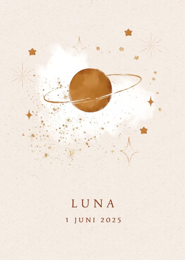 Geboortekaartje moon andsStars - Geboortekaartjes Geboortekaartjes - Geboortekaartje moon andsStars
