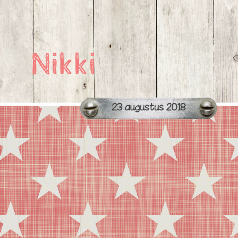 Geboortekaartje Nikki - Geboortekaartjes Geboortekaartjes - Geboortekaartje Nikki