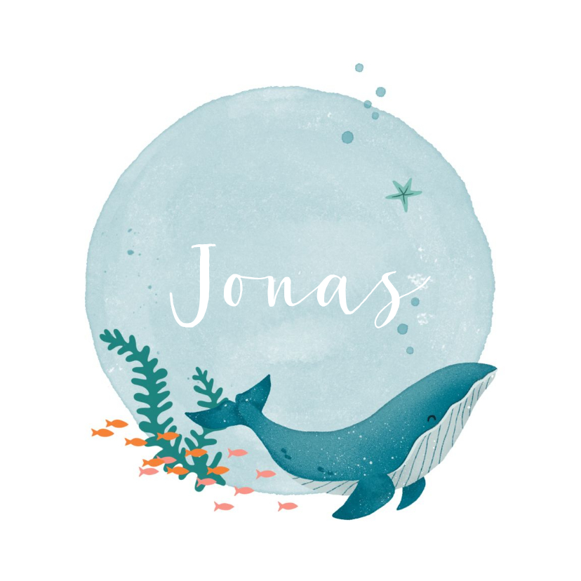 Geboortekaartje onderwaterwereld met walvis - Geboortekaartjes Geboortekaartjes - Geboortekaartje onderwaterwereld met walvis