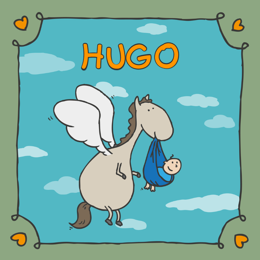 Geboortekaartje Pegasus - Geboortekaartjes Geboortekaartjes - Geboortekaartje Pegasus