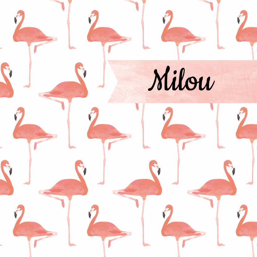 Geboortekaartje roze flamingo's - Geboortekaartjes Geboortekaartjes - Geboortekaartje roze flamingo's