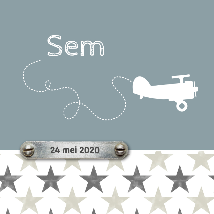 Geboortekaartje_Sem_Vliegtuig - Geboortekaartjes Geboortekaartjes - Geboortekaartje_Sem_Vliegtuig