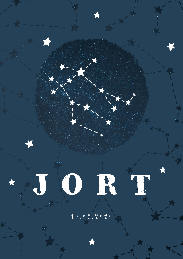 Geboortekaartjes - Geboortekaartje sterrenbeeld tweelingen universum