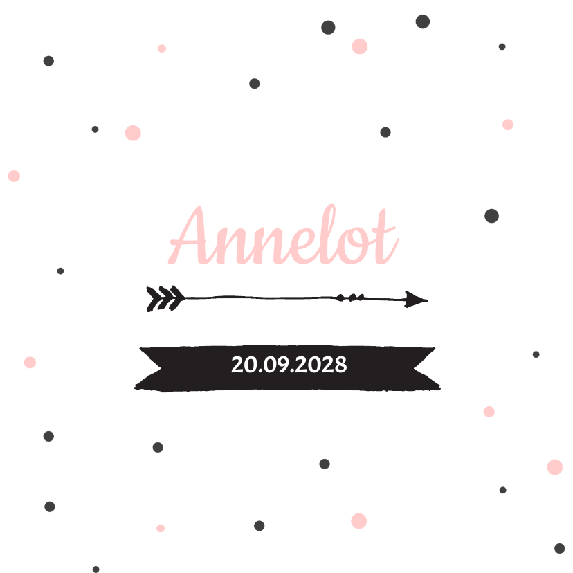 Geboortekaartje stippen Annelot - Geboortekaartjes Geboortekaartjes - Geboortekaartje stippen Annelot