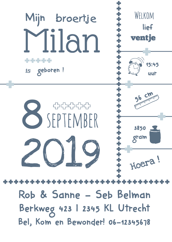 Geboortekaartje stoer Typografie - Geboortekaartjes Geboortekaartjes - Geboortekaartje stoer Typografie
