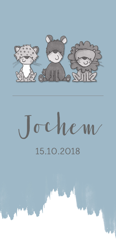 Geboortekaartje stoere diertjes - Geboortekaartjes Geboortekaartjes - Geboortekaartje stoere diertjes