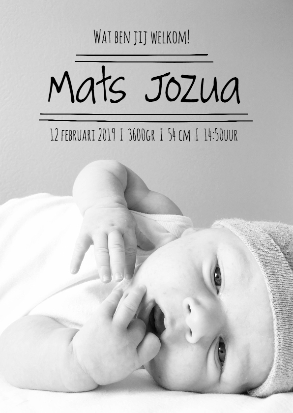 Geboortekaartje stoere fotokaart - Zo Joann - Geboortekaartjes Geboortekaartjes - Geboortekaartje stoere fotokaart - Zo Joann