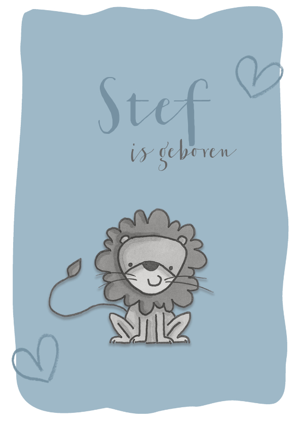 Geboortekaartje stoere leeuw - Geboortekaartjes Geboortekaartjes - Geboortekaartje stoere leeuw