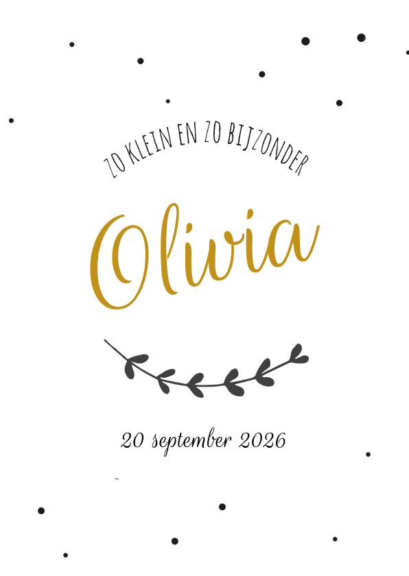 Geboortekaartje takje Olivia - Geboortekaartjes Geboortekaartjes - Geboortekaartje takje Olivia