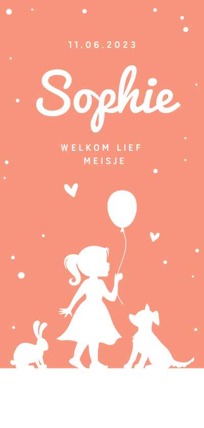 Geboortekaartje tijdloos en simpel met silhouetjes - Geboortekaartjes Geboortekaartjes - Geboortekaartje tijdloos en simpel met silhouetjes