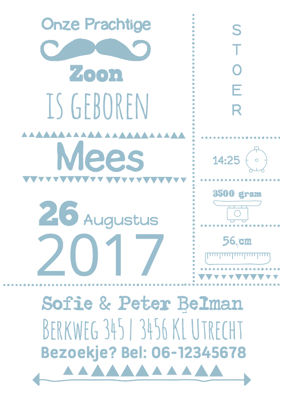 Geboortekaartje Typografy bl - Geboortekaartjes Geboortekaartjes - Geboortekaartje Typografy bl