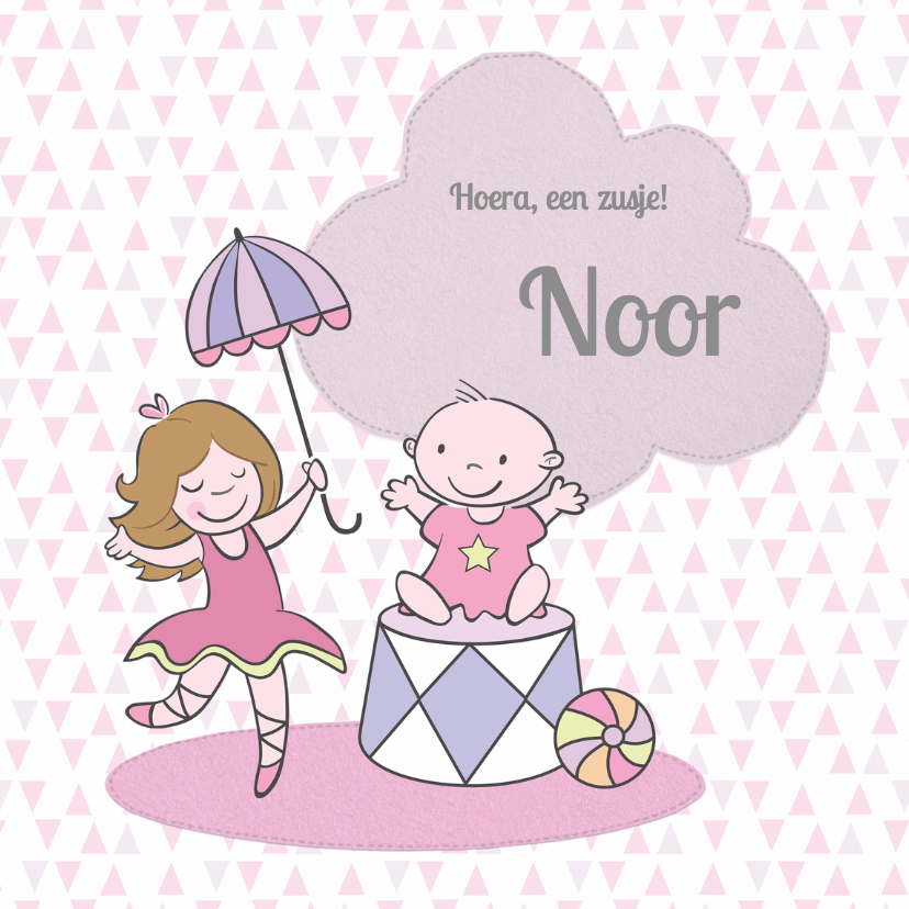 Geboortekaartje voor een zusje - Geboortekaartjes Geboortekaartjes - Geboortekaartje voor een zusje