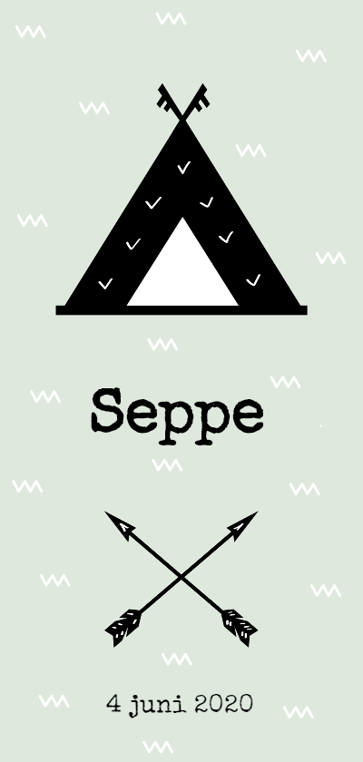 Geboortekaartje wigwam aanpasbare kleur - Geboortekaartjes Geboortekaartjes - Geboortekaartje wigwam aanpasbare kleur