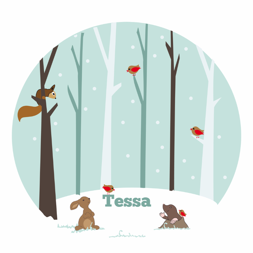 Geboortekaartje winterbos - Geboortekaartjes Geboortekaartjes - Geboortekaartje winterbos