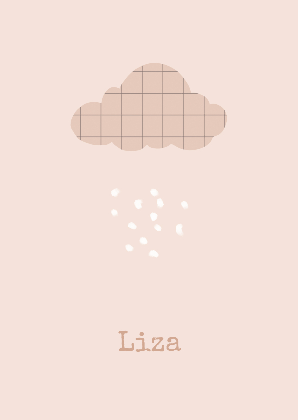 Geboortekaartje wolk roze - Geboortekaartjes Geboortekaartjes - Geboortekaartje wolk roze